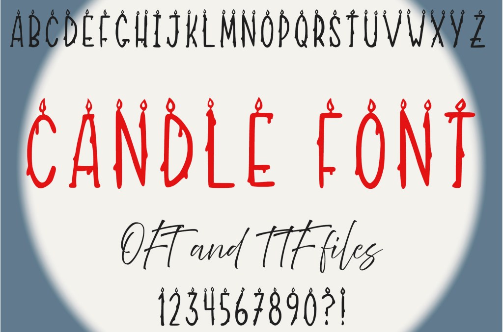 Spooky Candle Halloween OFT and TTF Font by Squeeb Creative Social
