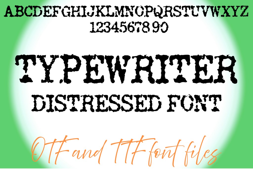Typewriter Distressed Alphabet Lettering ABC Text Font Typeface OTF Illustration by Squeeb Creative social