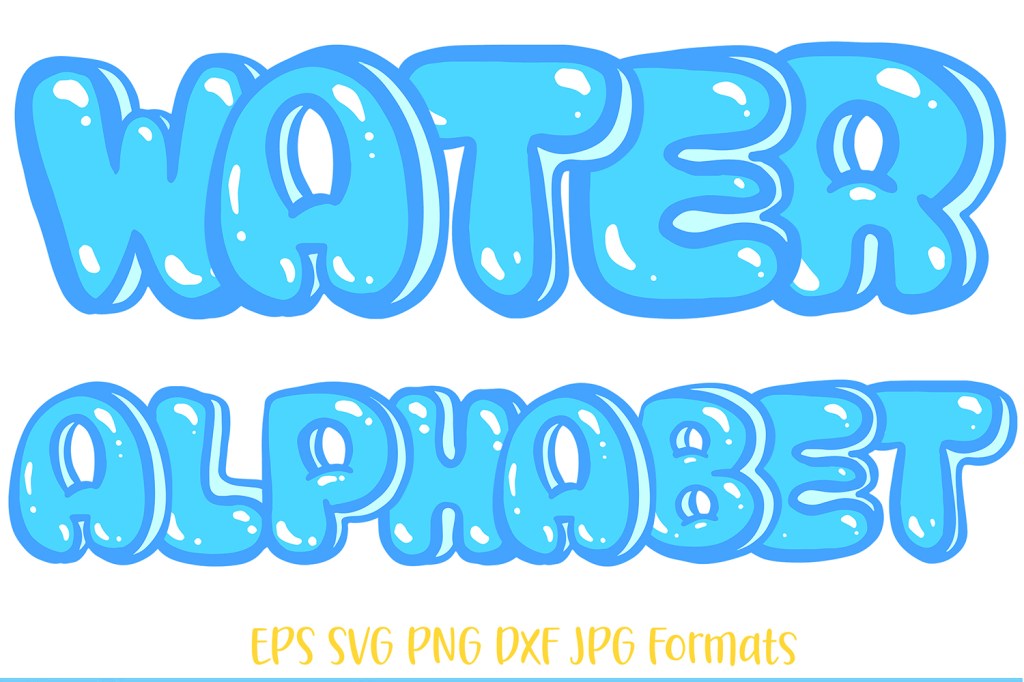Water Bubble Alphabet Lettering Download Font Collection by Squeeb Creative Social Media