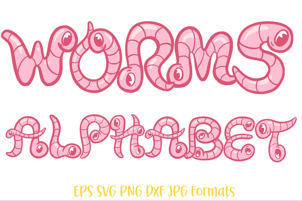 Worms Alphabet Illustration Font by Squeeb Creative social