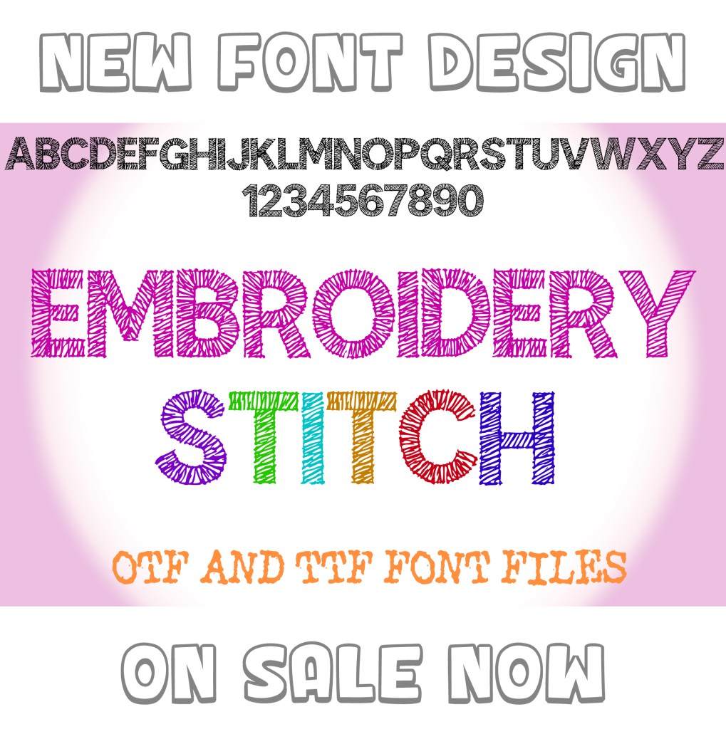 Embroidery Stitch Lettering ABC Text Font Sewing Alphabet OTF Type Illustration by Squeeb Creative
