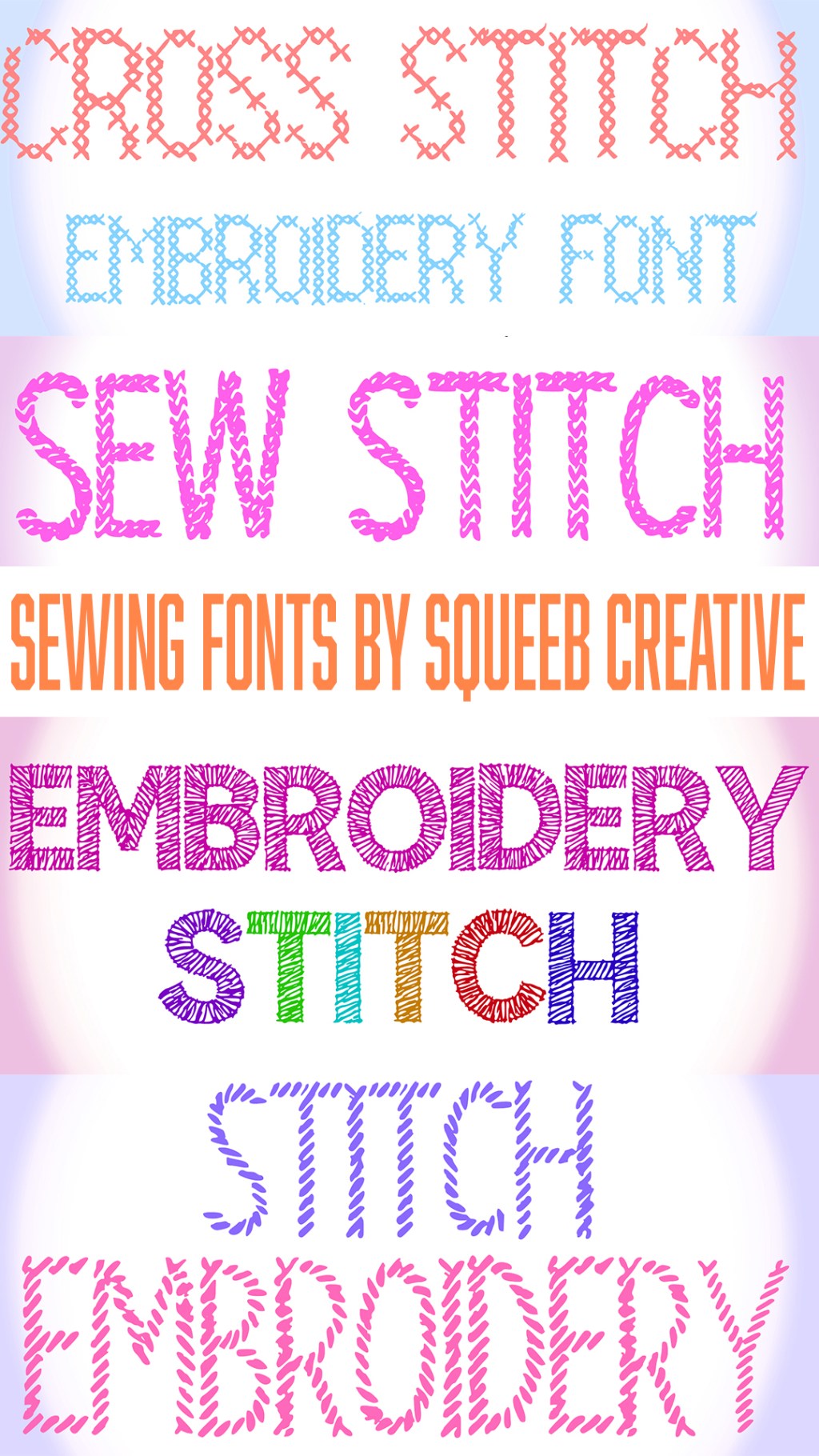 New Typography Font Designs! Sewing and Embroidery&nbsp;Collections!