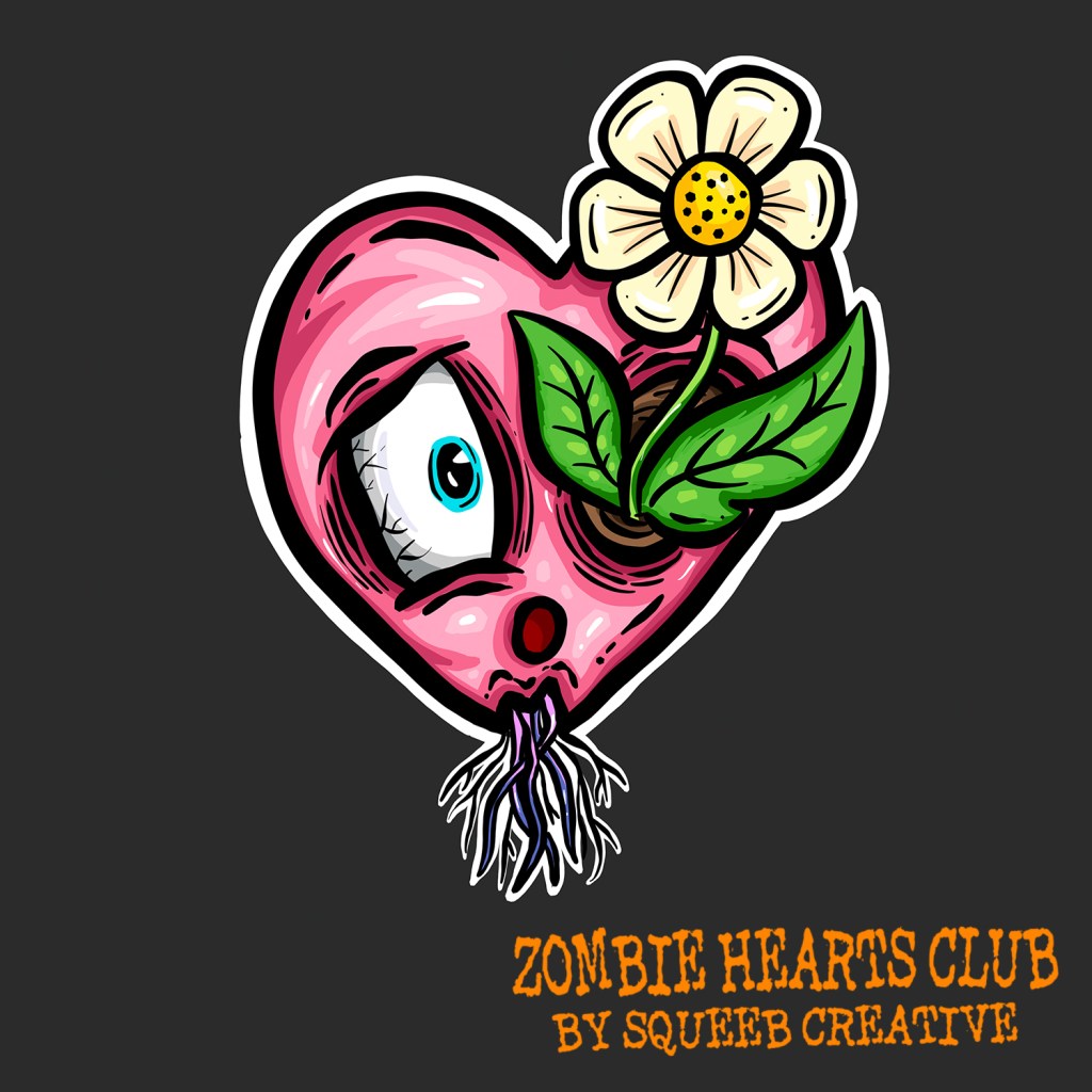 Daisy Flower Zombie Hearts Club by Squeeb Creative