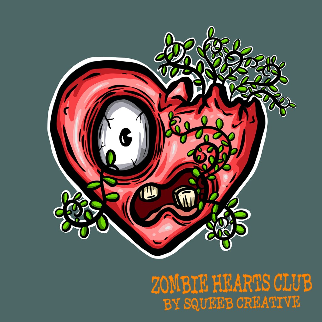 Floral Flo Zombie Hearts Club by Squeeb Creative