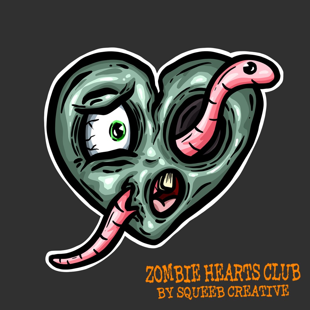 Jeremy Worms Zombie Hearts Club by Squeeb Creative blue