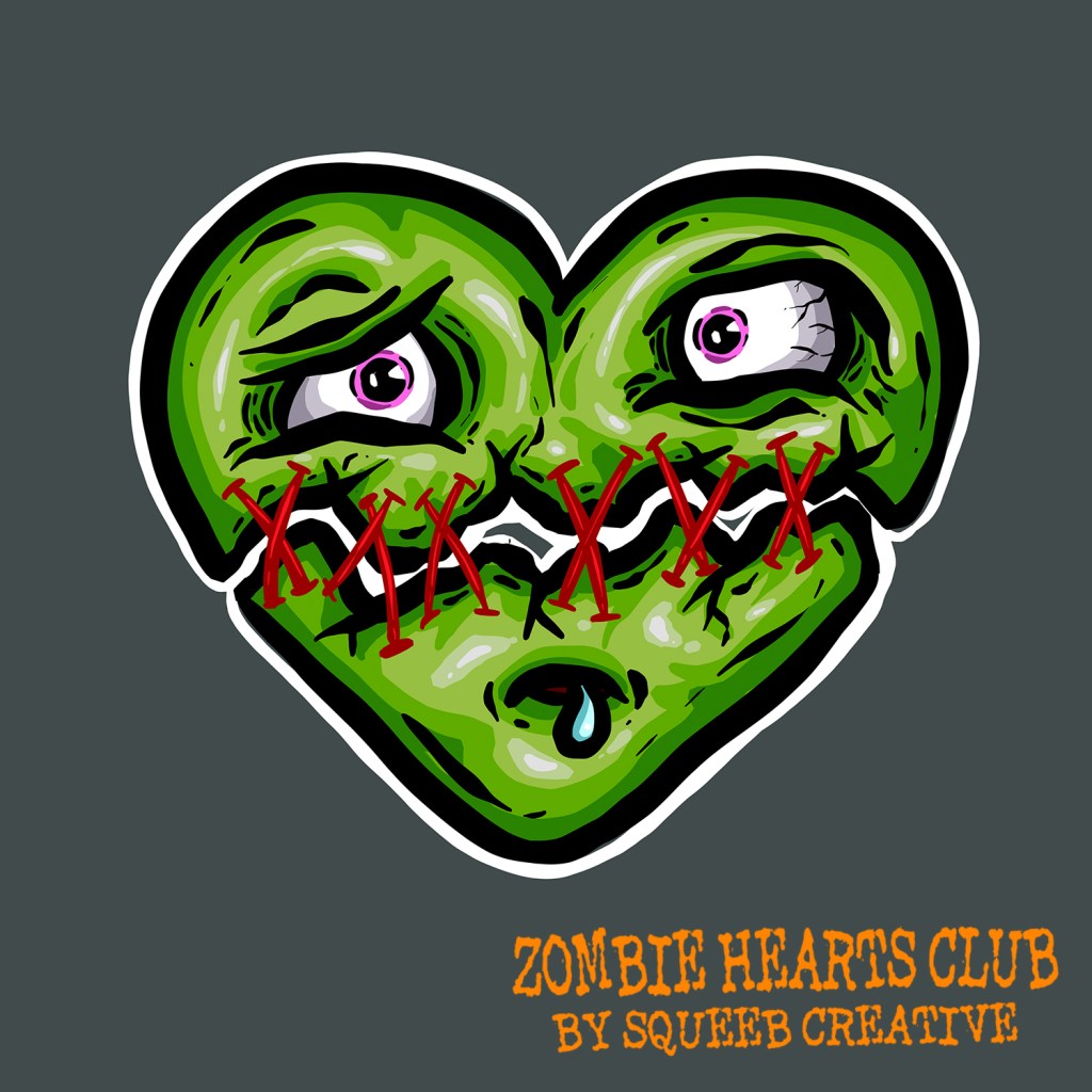 Split Barry Zombie Hearts Club by Squeeb Creative green