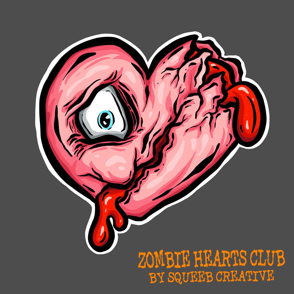 Split Mick Zombie Hearts Club by Squeeb Creative green