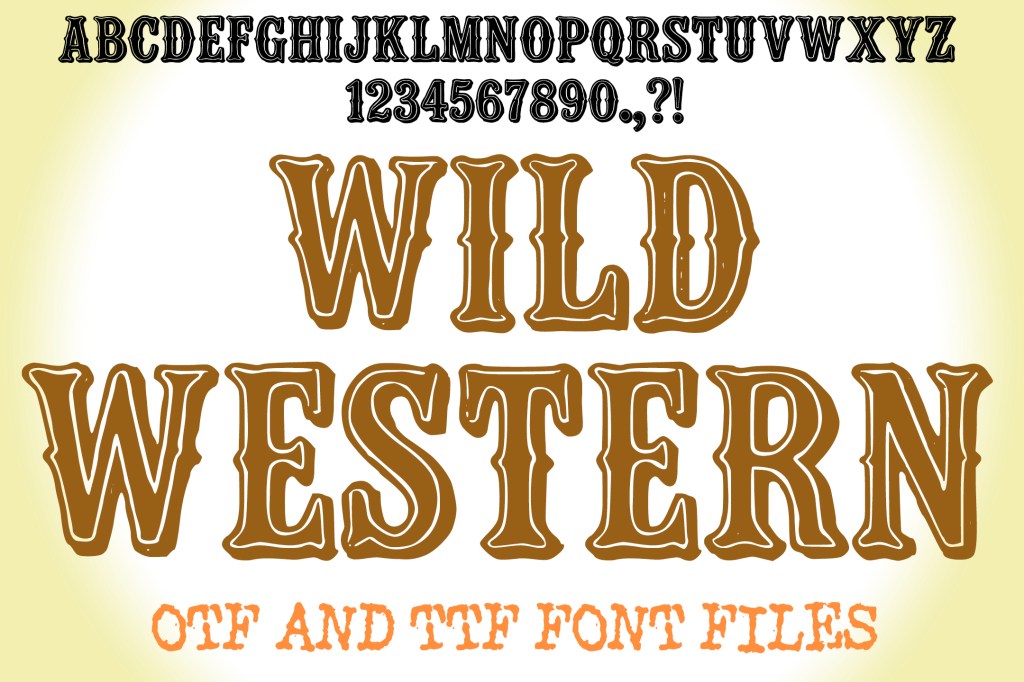 Wild Western Cartoon Alphabet Lettering ABC Cowboy Text Font OTF by Squeeb Creative