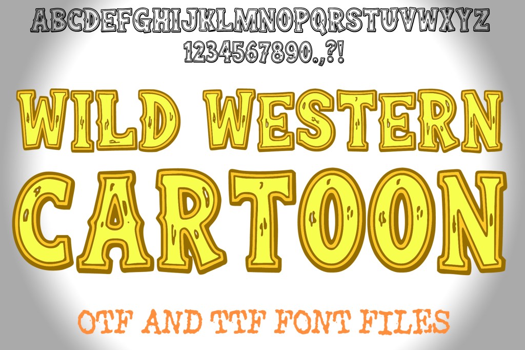 Wild Western Cartoon Alphabet Lettering ABC Cowboy Text Font OTF by Squeeb Creative