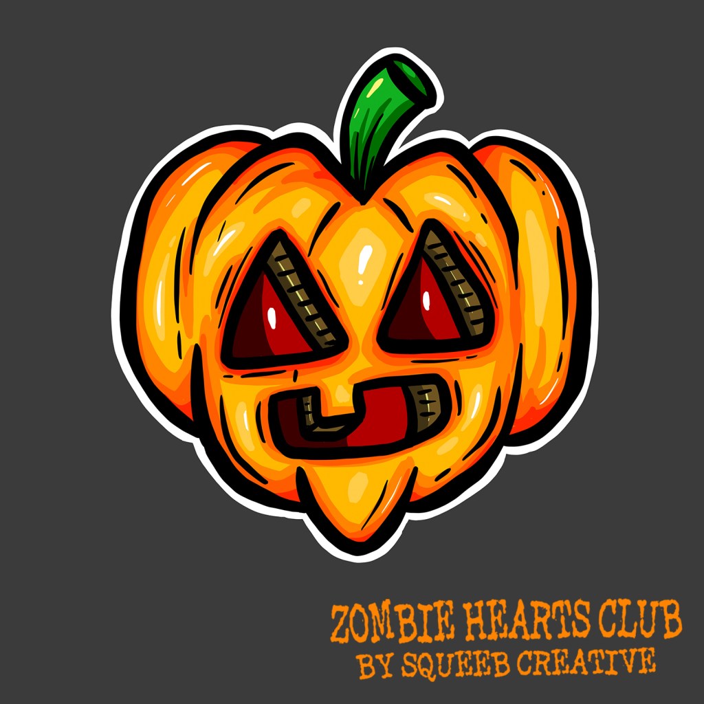 Jack O Lantern Zombie Heart Club by Squeeb Creative