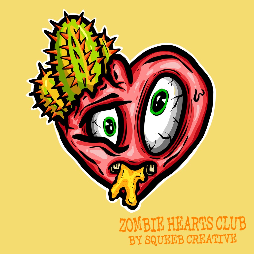 Sandy Cactus Zombie Hearts Club by Squeeb Creative