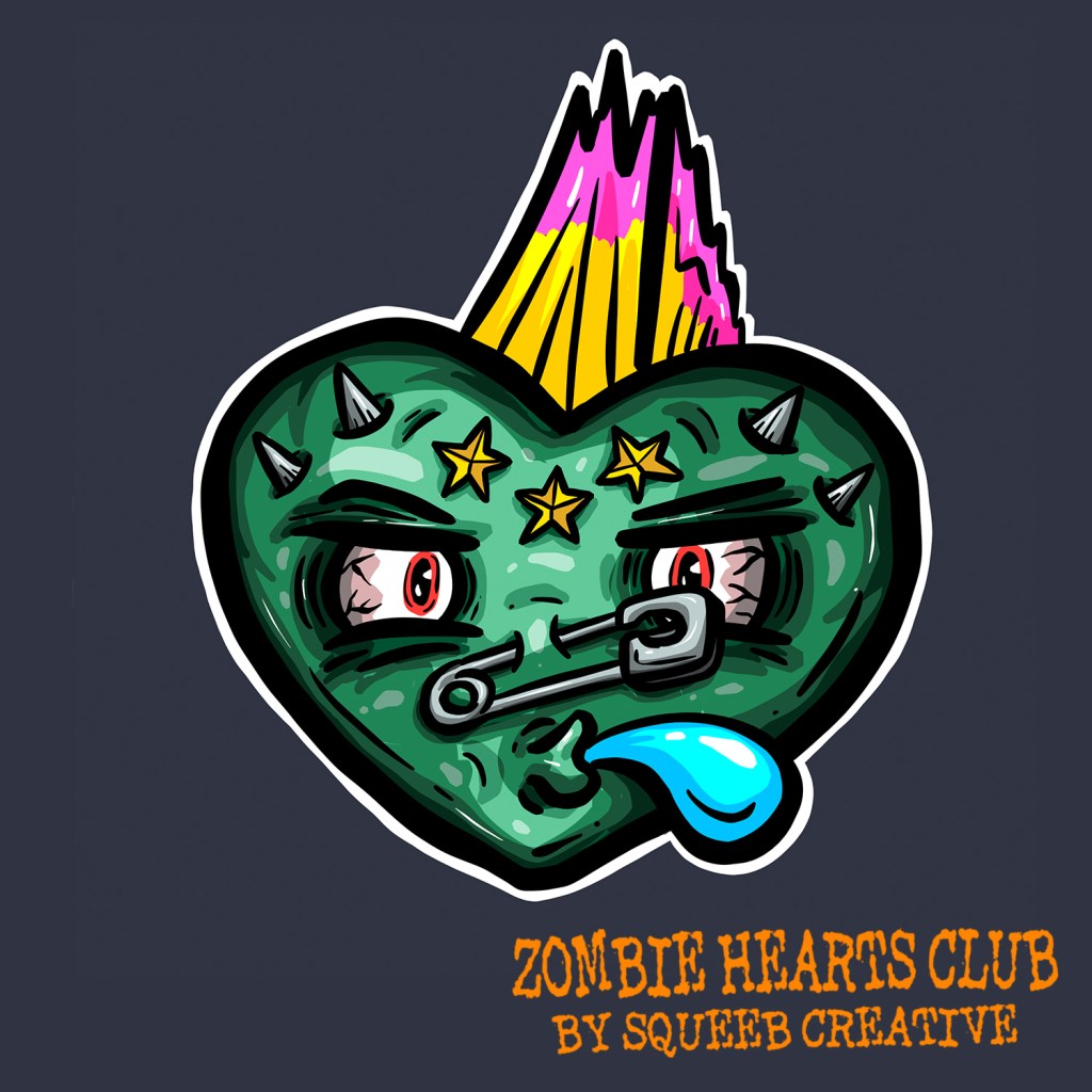 Simon Spit Zombie Hearts Club by Squeeb Creative