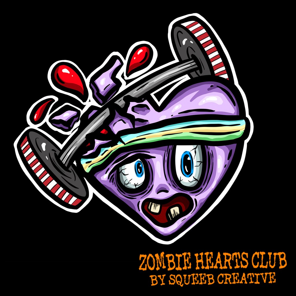 Weightlifting Wilma Zombie Hearts Club.by Squeeb Creative