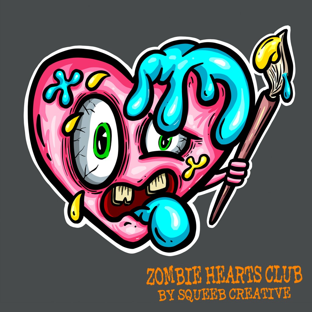 Artistic Andy Zombie Hearts Club by Squeeb Creative
