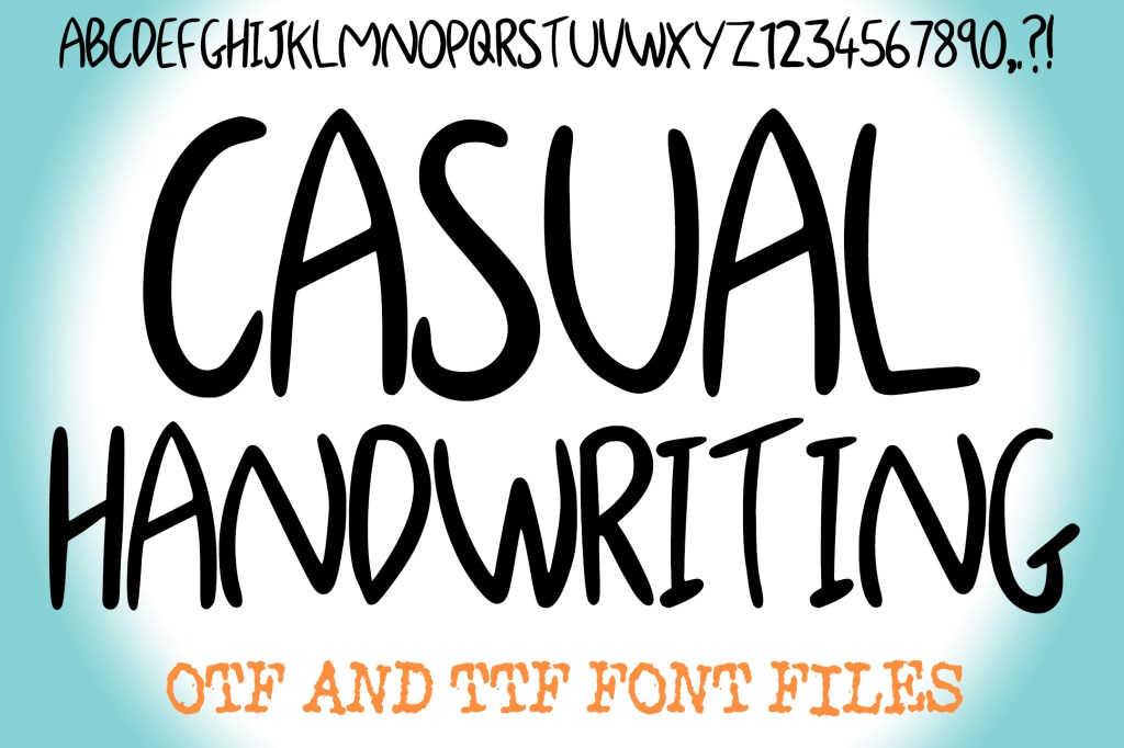 Casual Handwriting Everyday Lettering ABC Font Typeface Alphabet OTF by Squeeb Creative