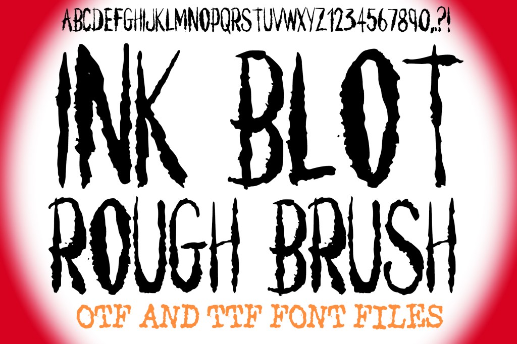 Ink Blot Rough Brush Lettering ABC Font Typeface Alphabet OTF by Squeeb Creative
