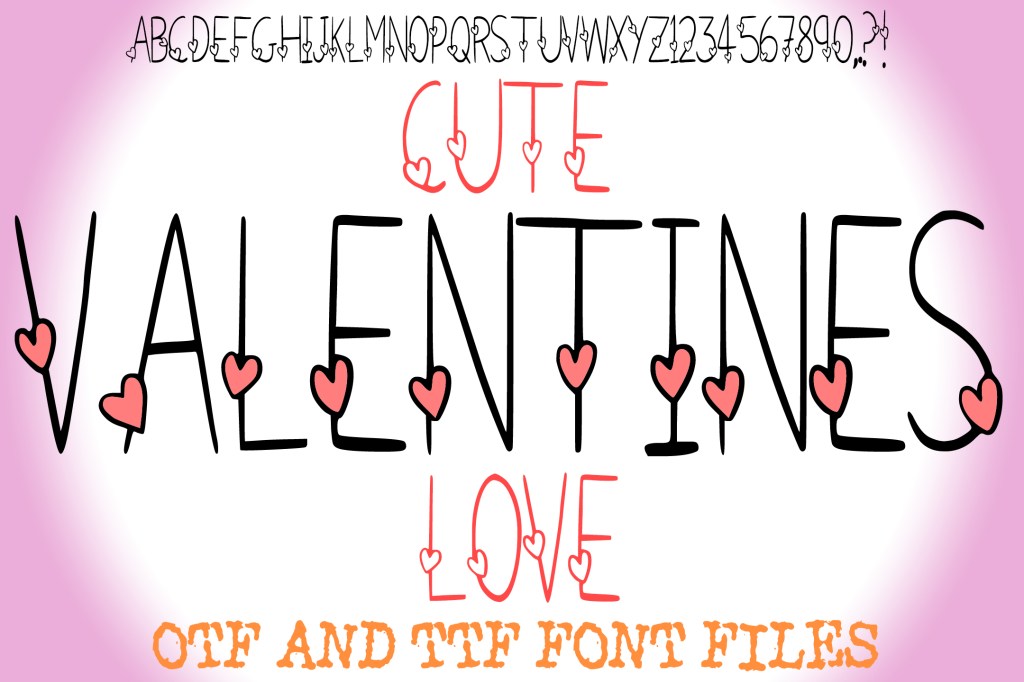 Cute Valentine Heart Block Font Cartoon Typeface Letters by Squeeb Creative