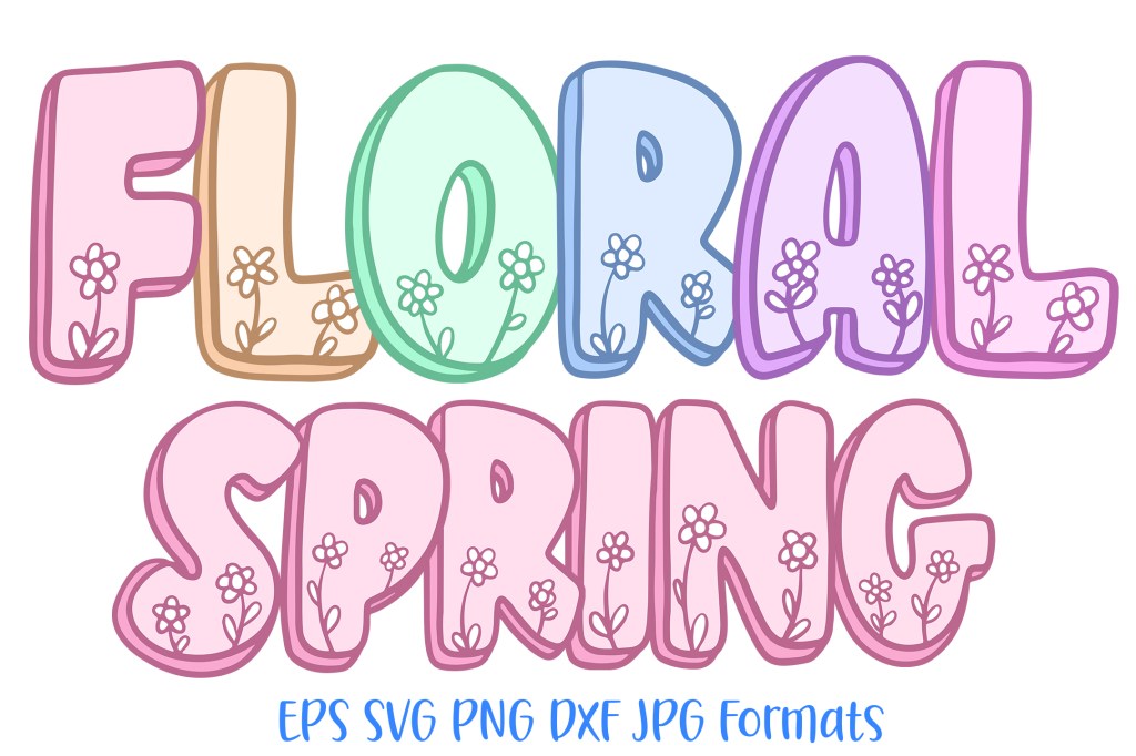 Floral Spring Font Letters Springtime Alphabet ABC SVG PNG by Squeeb Creative