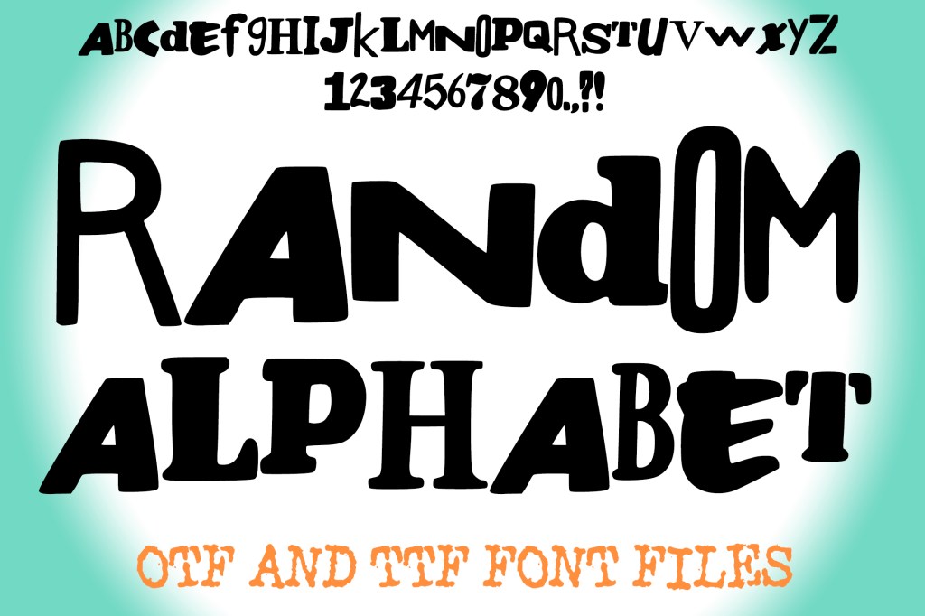 Random Alphabet Ransom Note Letters ABC Text Font Hand Drawn OTF by Squeeb Creative