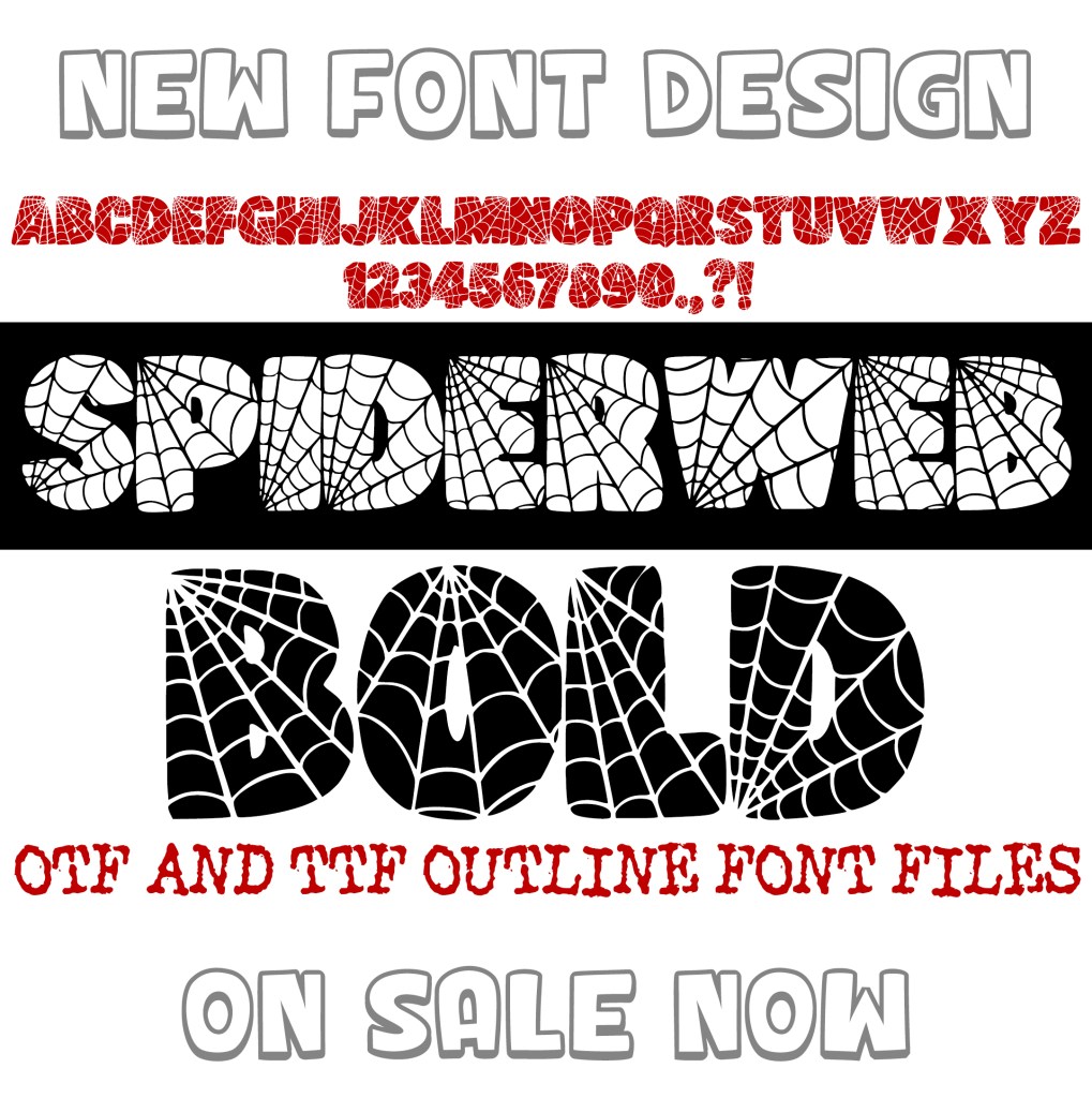 Spiderweb Bold Font Spooky Halloween Web Typography Lettering ABC by Squeeb Creative