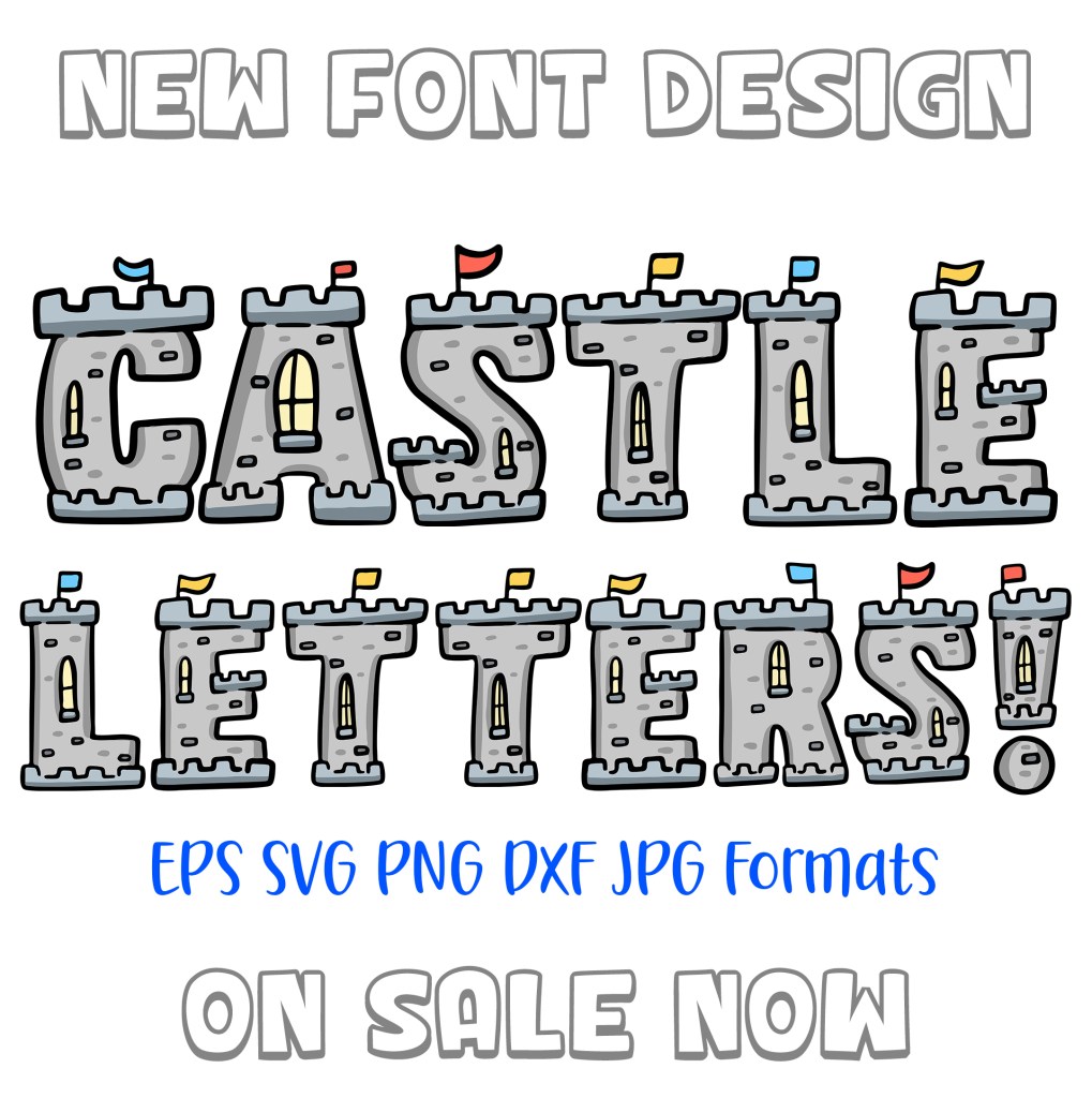 A very medieval font, castle shaped lettering by Squeeb Creative