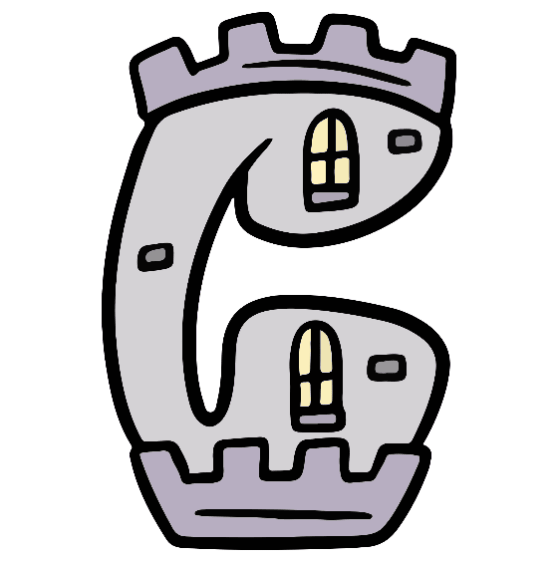 Cartoon Castle Font History Medieval Building Lettering ABC PNG SVG Type by Squeeb Creative social