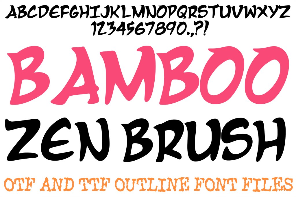 Bamboo Zen Brush Alphabet Font Lettering ABC OTF TTF Type by Squeeb Creative