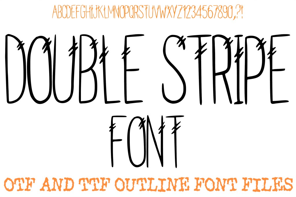 Double Stripe Alphabet Lettering Font Thin ABC OTF by Squeeb Creative