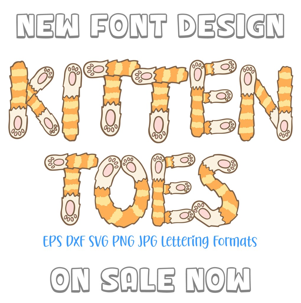 Kitten Toes Alphabet Lettering Font Paws ABC SVG PNG by Squeeb Creative