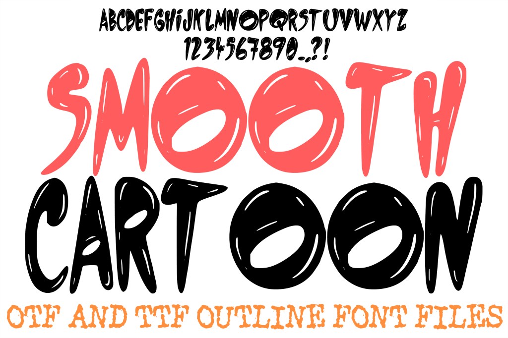 Smooth Cartoon Alphabet Font Lettering ABC OTF TTF Type by Squeeb Creative